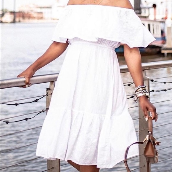 Off Shoulder White Summer Dress - Picture 9 of 13